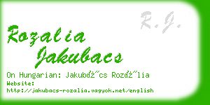 rozalia jakubacs business card